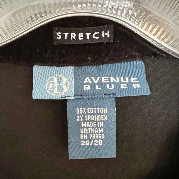Avenue Blues Black Velvet Stretch Button-Up Jacket 26/28 - Picture 2 of 4